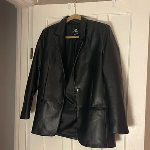 Zara faux leather blazer